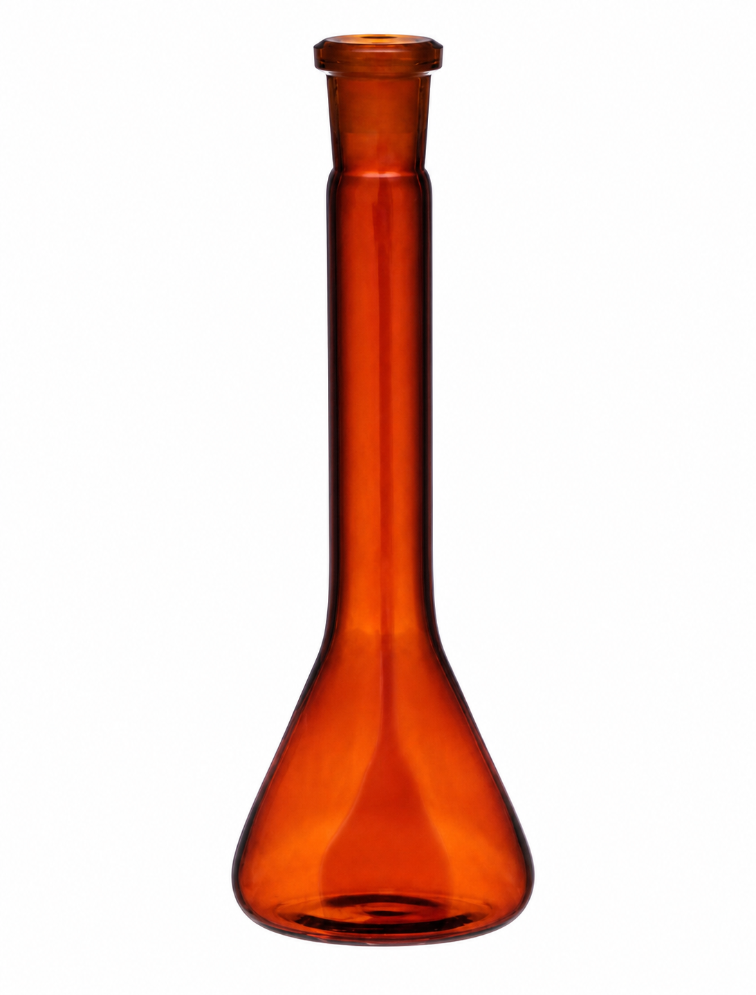 Amber Volumetric Trapezodial Flask product photograph
