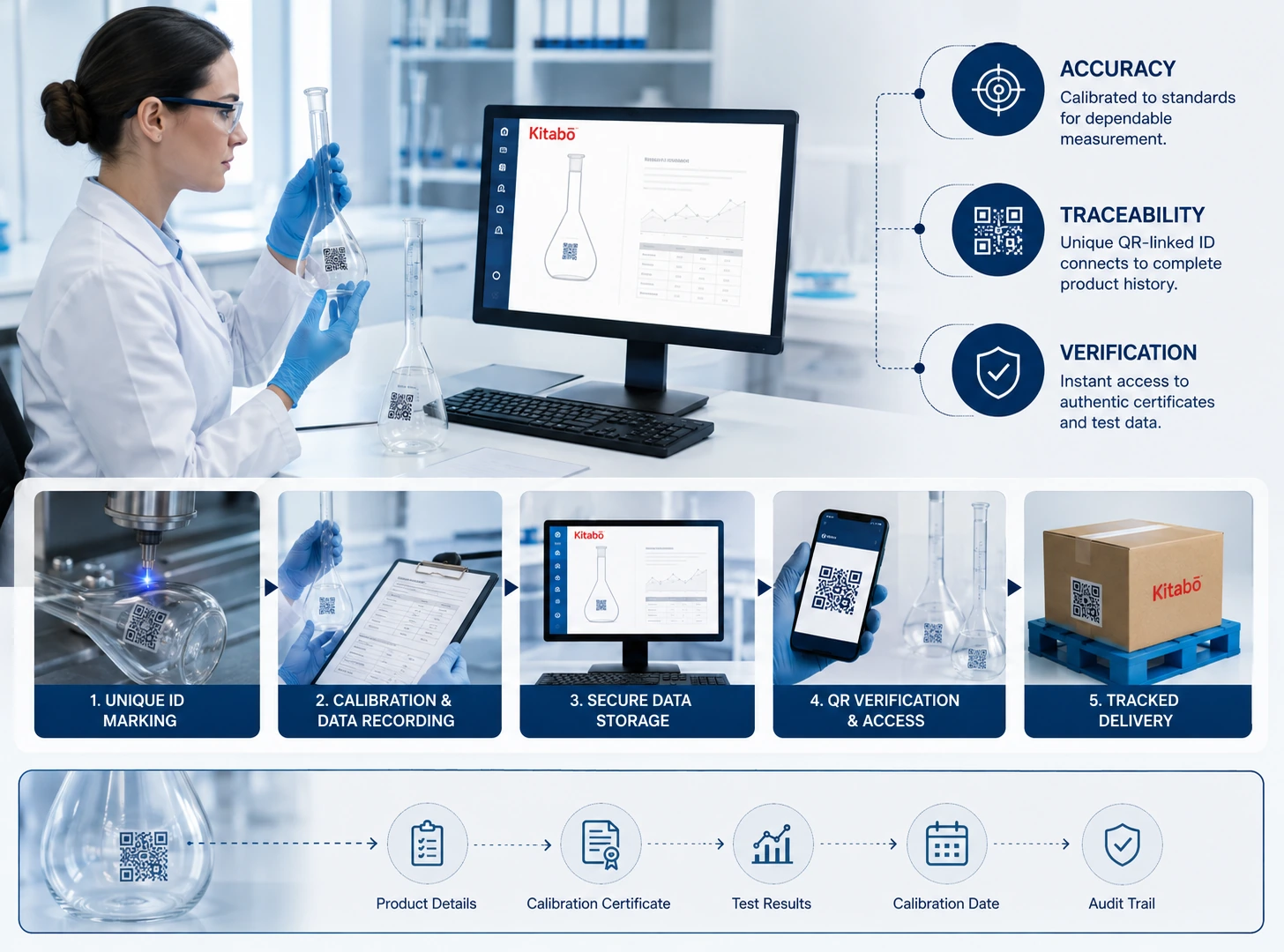 Laboratory glassware digital traceability and documentation workflow