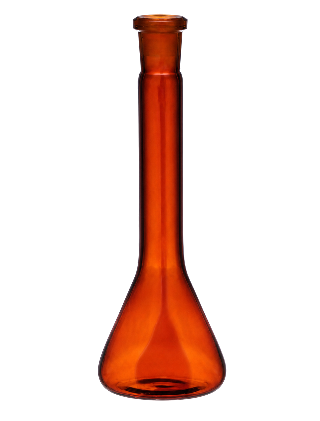 Amber Volumetric Trapezodial Flask product photograph